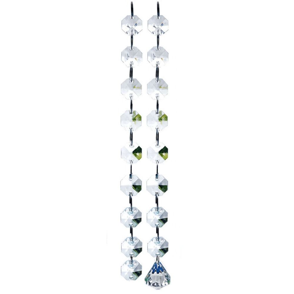 Home Bargains - 10 個 100 センチメートルクリアビーズカーテン輝く装飾アクリル吊り下げストランド吊り下げシャンデリアアクセサリー透明