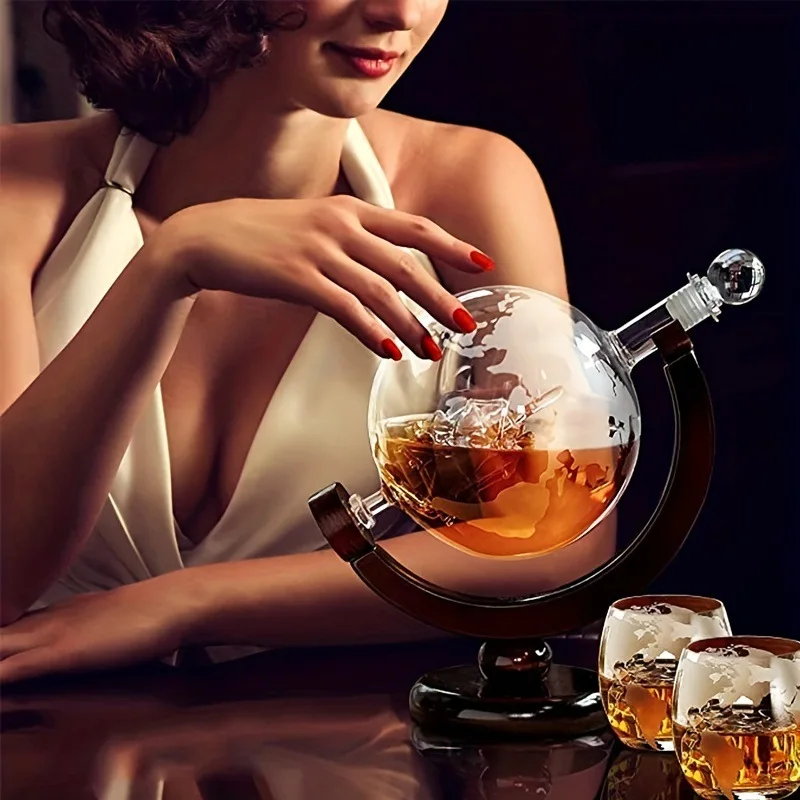 850mlウイスキーグローブデカンタセット、エッチング加工さ - Decanter Globe Set のレビューと価格
