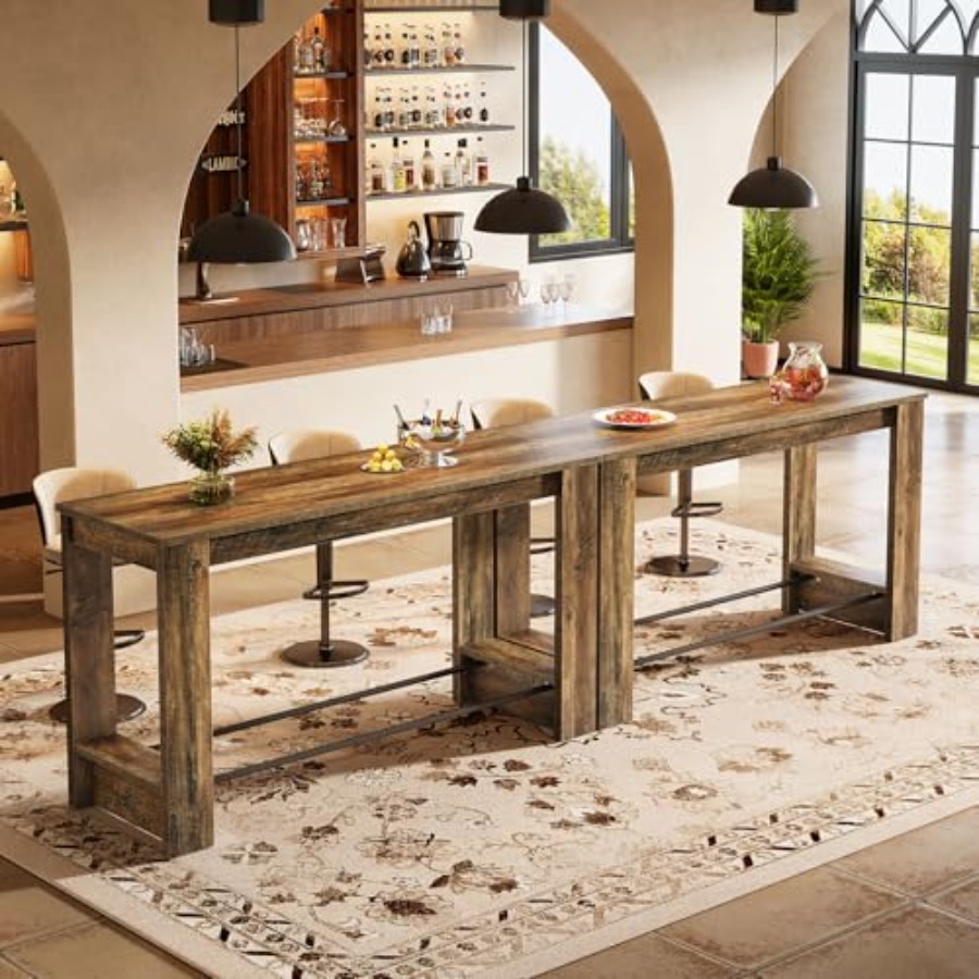 63インチ バーテーブル 2脚セット、カウンターハイトテーブ - Home Bar And Counter のレビューと価格