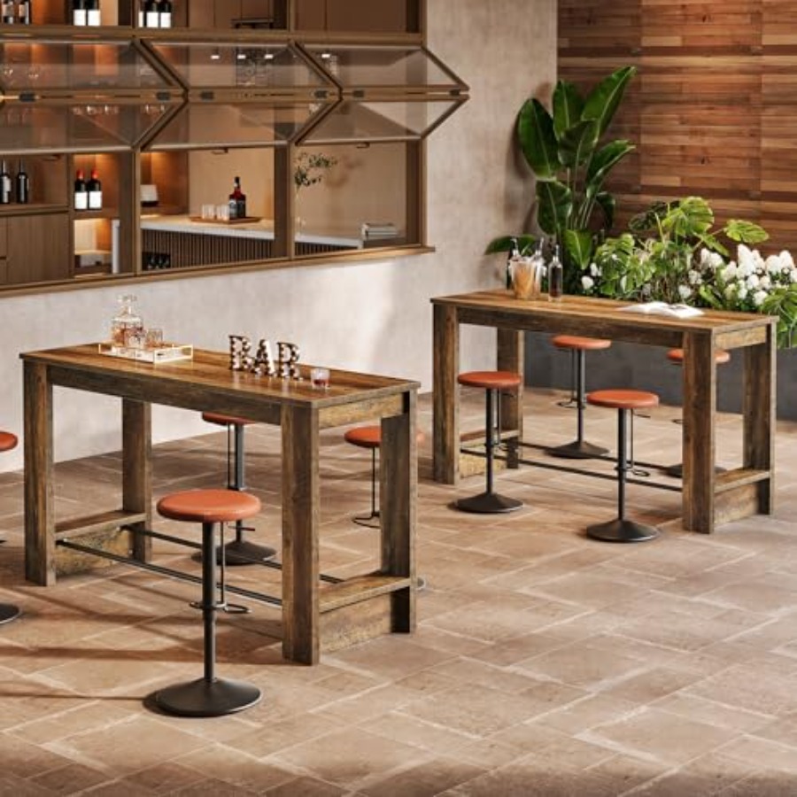 63インチ バーテーブル 2脚セット、カウンターハイトテーブ - Home Bar And Counter のレビューと価格