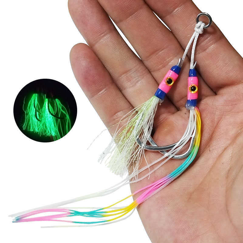 2ペア/袋 グロージグ ルアーフック 高炭素鋼製 釣りルアー - Jigger Double Sided のレビューと価格