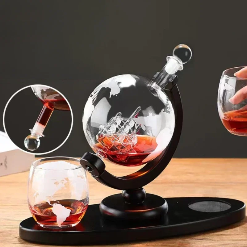 850mlウイスキーグローブデカンタセット、2つのエッチング - Decanter Globe Set のレビューと価格
