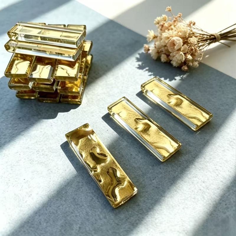 100/200gのモザイク金メッキ長尺クラフト虹色テクスチャ - Home Bar And Counter のレビューと価格
