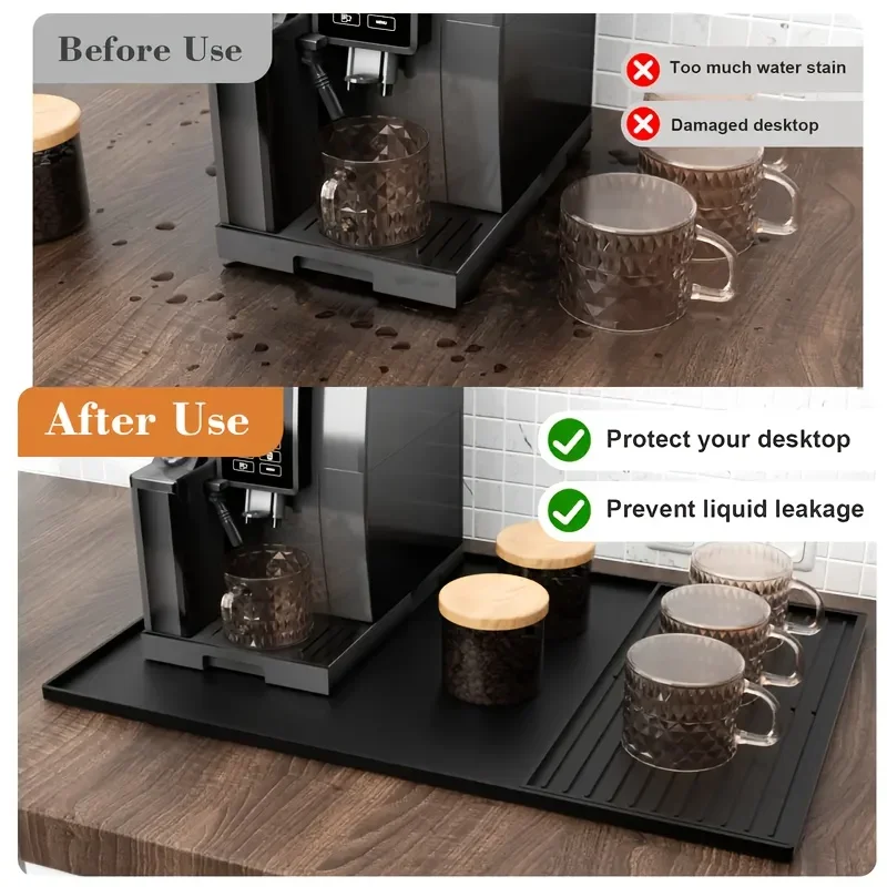 2-in-1 シリコンコーヒーバーマット - 特大サイズ滑り - Home Bar And Counter のレビューと価格