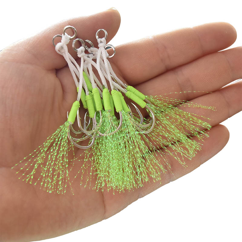 高品質の炭素鋼ボートフィッシングフック,フェザーロープ,スロ - Jigger Double Sided のレビューと価格