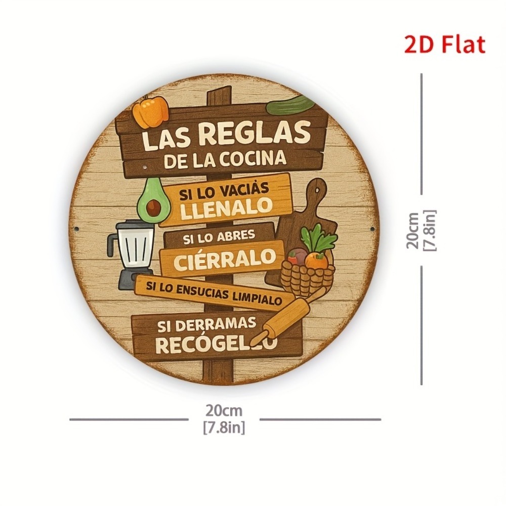 素朴な農家風の二ヶ国語キッチンルールプレート、2Dフラットラ - Home Bar And Kitchen のレビューと価格