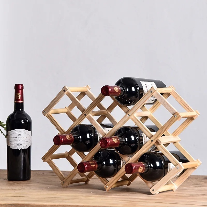 積み重ね可能なワイン収納棚 3、5、6、10 ボトル木製ワイ - Home Bar Setup のレビューと価格