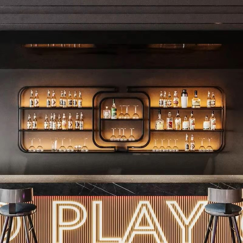 シンプルな錬鉄製ワインラック、バーカウンター用、デザイナーデ - Home Bar And Counter のレビューと価格